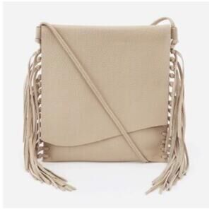 Hobo Rapture Fringe Crossbody Bag Tan Leather Boho Festival Purse